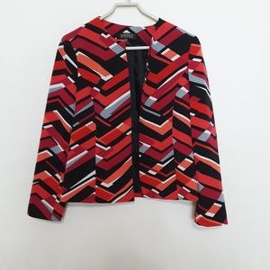 Kasper Open Frint lined Blazer. Multi colored
